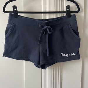 Aeropostale 2011 Cotton Blend Lounge Drawstring Athletic Shorts Navy Blue Sz M